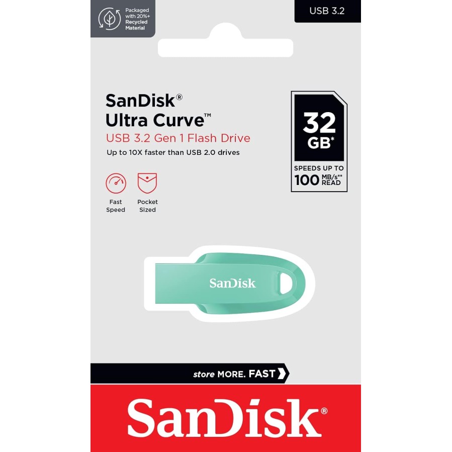 SanDisk® Ultra Curve USB 3.2 32GB 100MB/s R Green