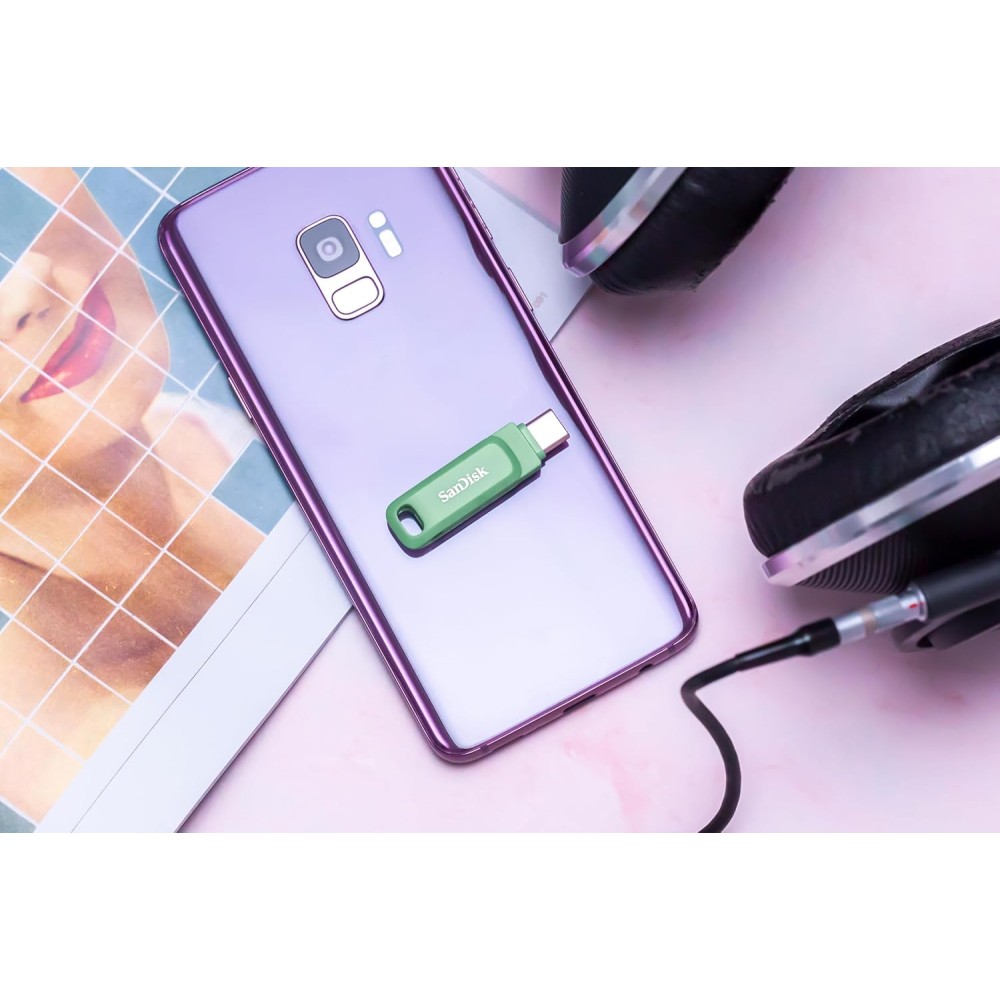 SanDisk Ultra Dual Drive Go USB Type- C, Absinthe Green, India, 400MB/s 128GB, Mobile Pendrive