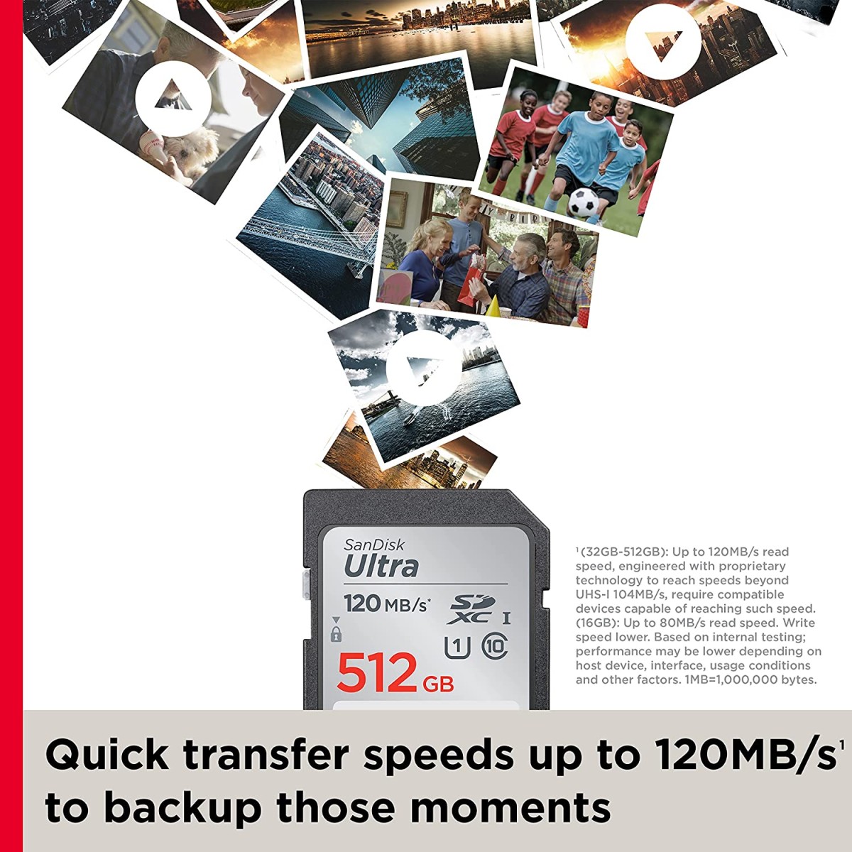 SanDisk Ultra SDXC UHS-I Card 64GB 120MB/s R, for DSLR Cameras, for Full HD Recording (loose pack)