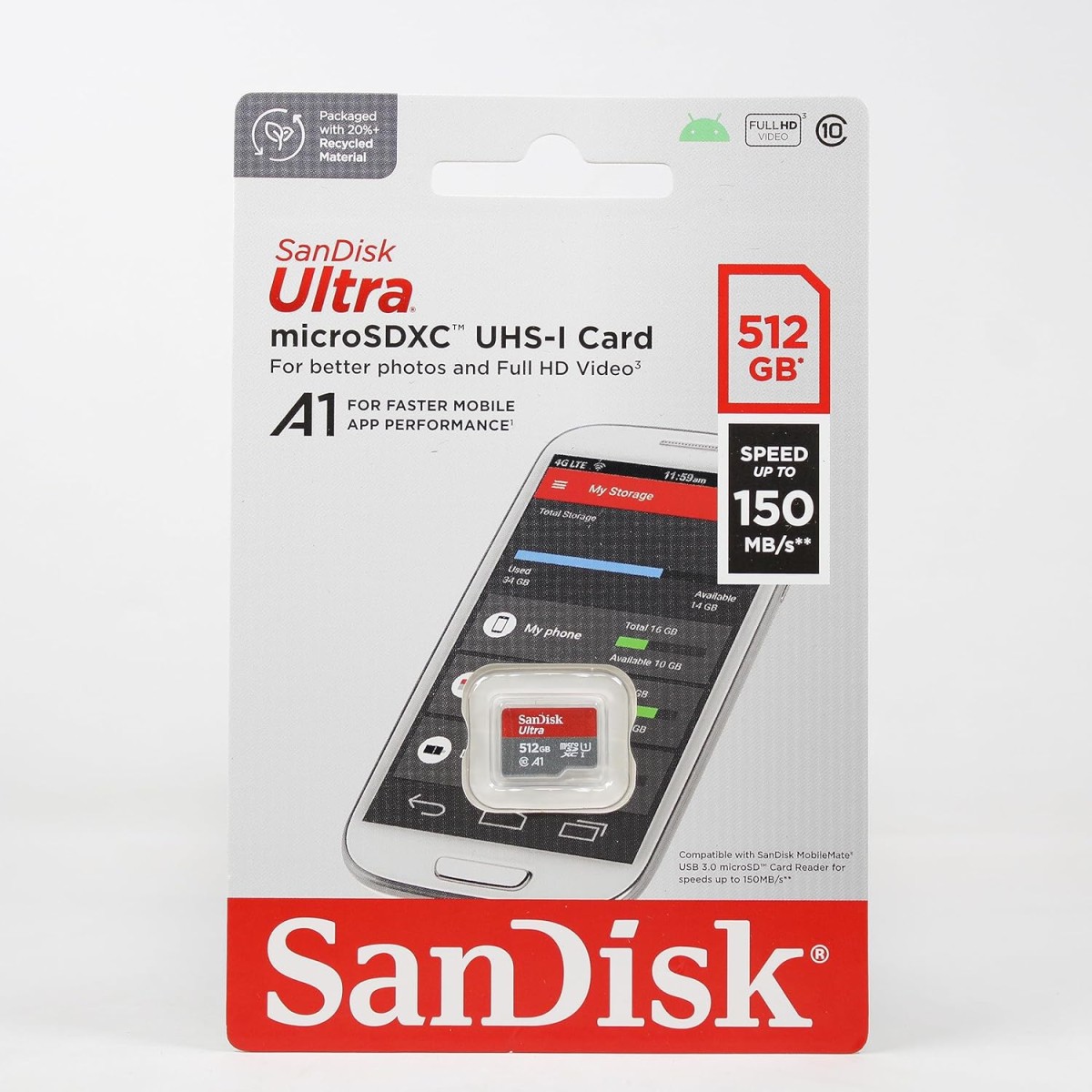 SanDisk Ultra microSD UHS-I Card 512GB, 120MB/s R-