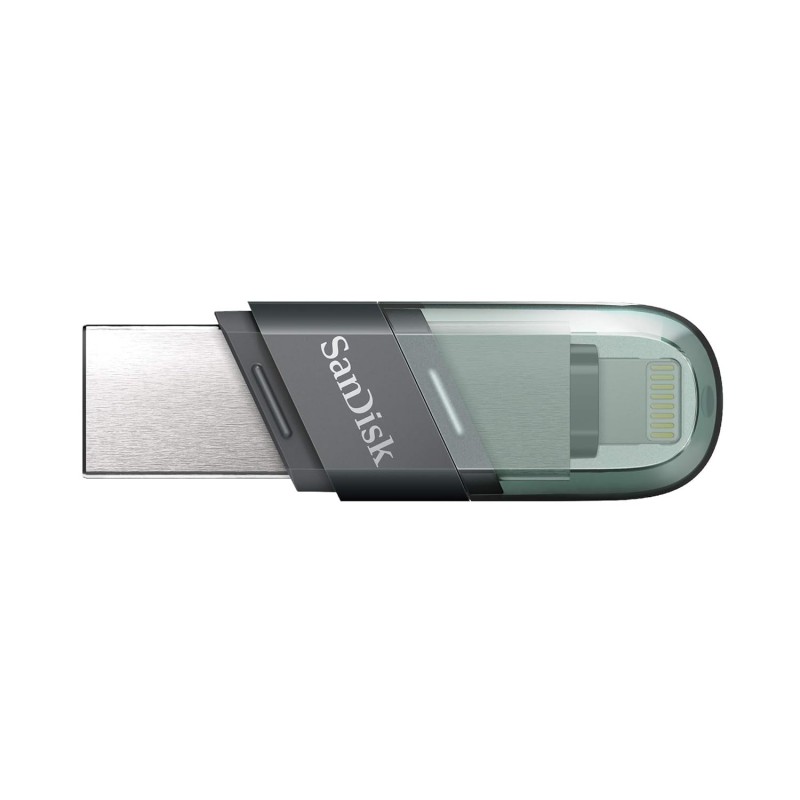 SanDisk iXpand USB 3.0 Flash Drive Flip 128GB for iOS and Windows, Metalic