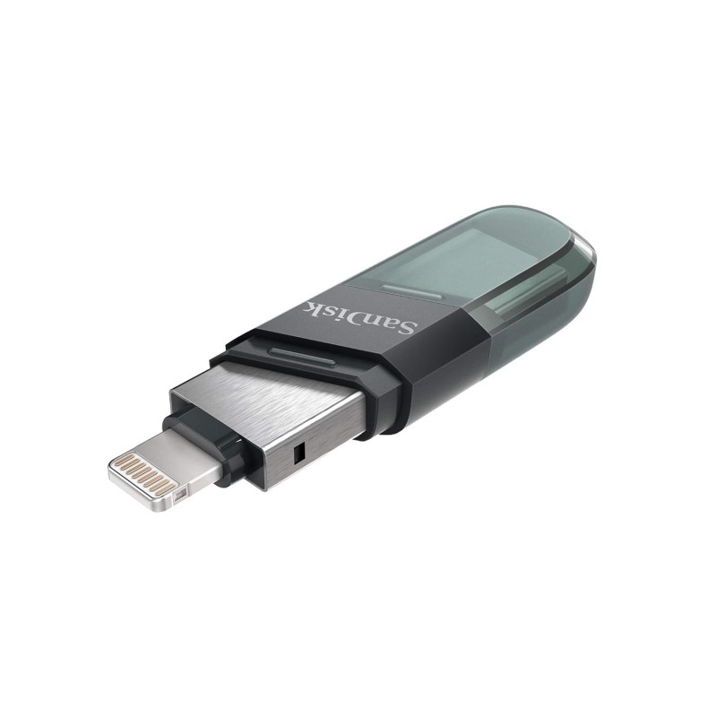 SanDisk iXpand USB 3.0 Flash Drive Flip 128GB for iOS and Windows, Metalic