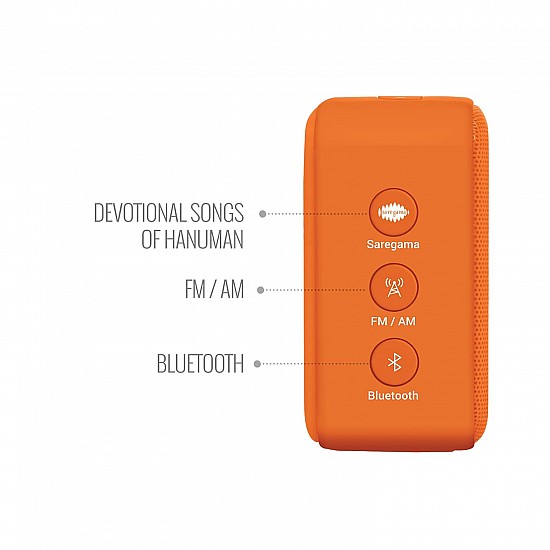 Saregama Carvaan Mini Hanuman - Music Player with Bluetooth/FM/AM/AUX (Devotional Orange)