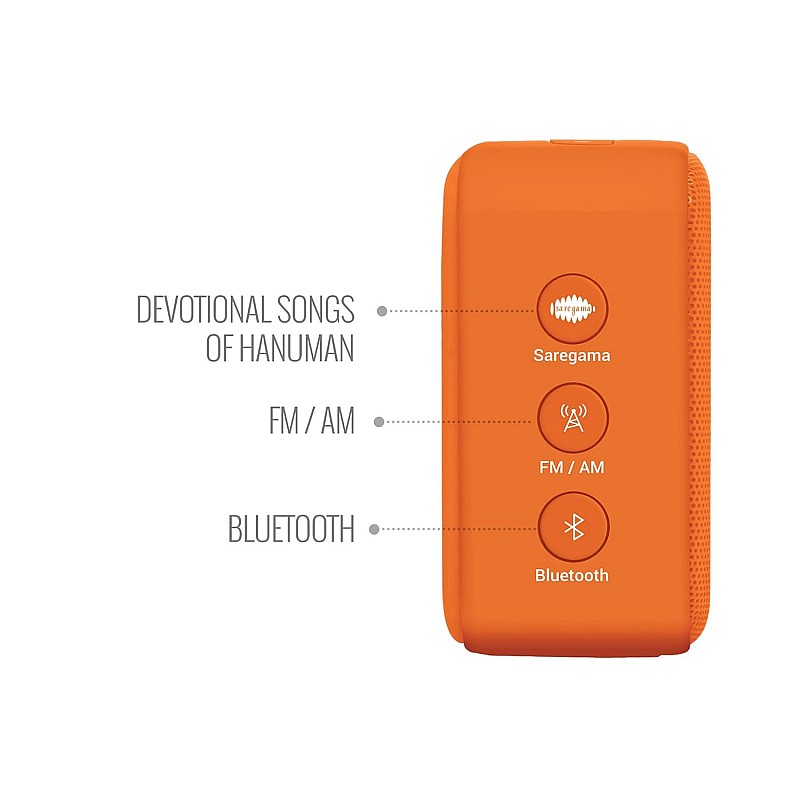 Saregama Carvaan Mini Hanuman - Music Player with Bluetooth/FM/AM/AUX (Devotional Orange)