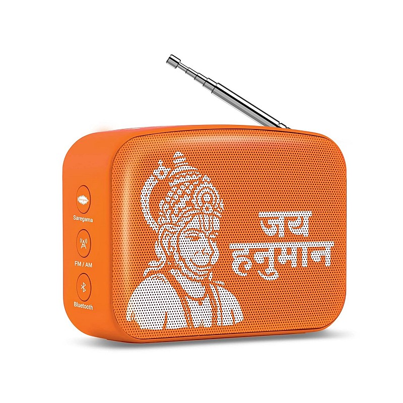 Saregama Carvaan Mini Hanuman - Music Player with Bluetooth/FM/AM/AUX (Devotional Orange)