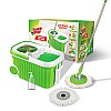 Scotch-Brite Supreme Spin Bucket Mop with Steel Spinner, Wheels, Drag Handle, Drain Plug & Dispenser (2N Microfiber Refills) 