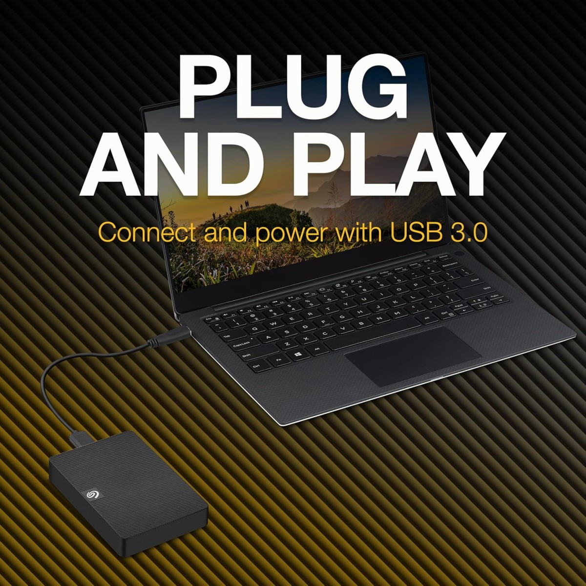 Seagate Expansion 1TB External HDD - USB 3.0 for Windows and Mac with 3 yr Data Recovery Services, Portable Hard Drive (STKM1000400)