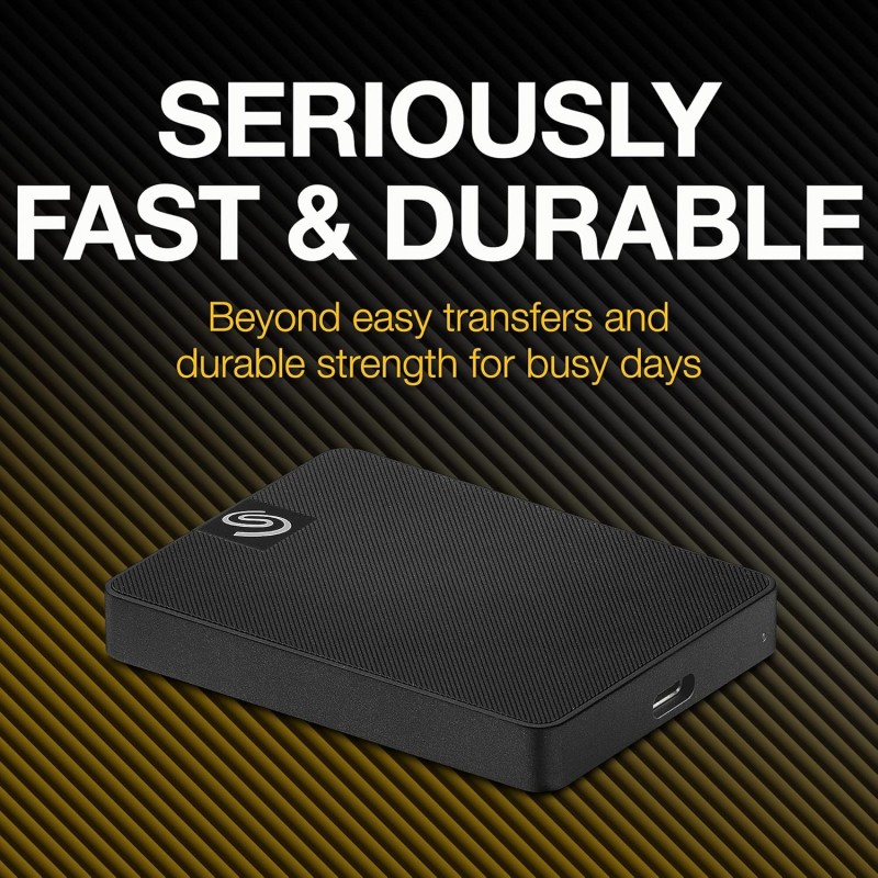 Seagate Expansion 500 GB External SSD up to 1000 MB/s USB-C and USB 3.0 for PC, Laptop and Mac, 3 yr Data Recovery Services, Portable Solid State Drive (STLH500400)