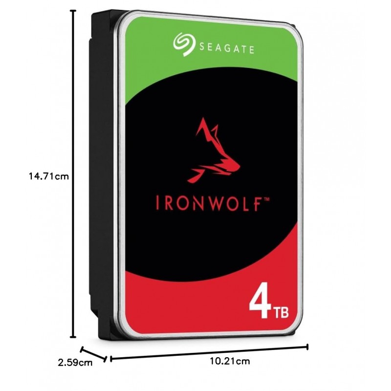 Seagate IronWolf 4TB NAS Internal Hard Drive HDD CMR 3.5 Inch SATA 6Gb/s 5400 RPM 256MB Cache for RAID Network Attached Storage with 3-Years Data Recovery Services (ST4000VN006)