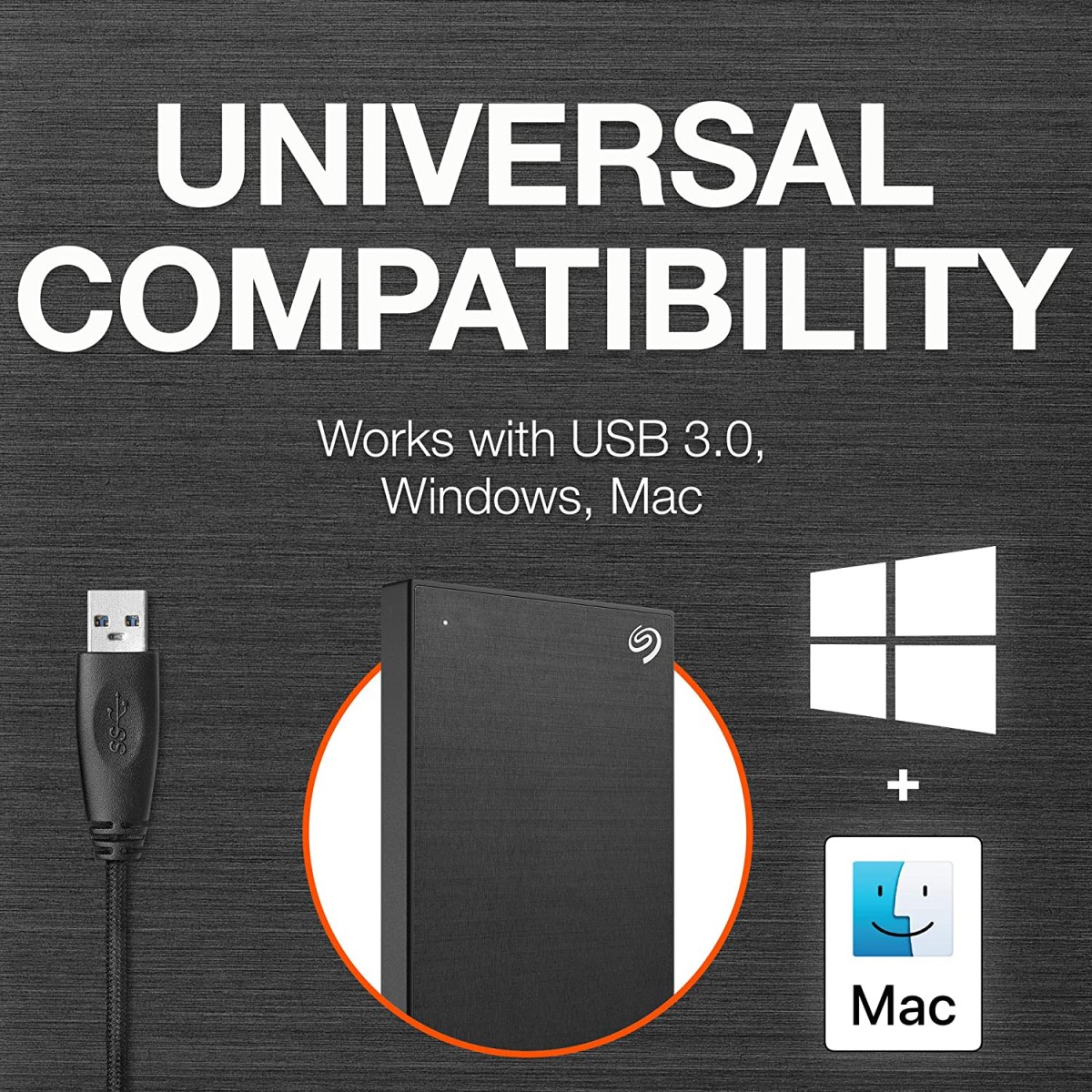 Seagate One Touch 2TB External HDD with Password Protection – (STKY2000400)