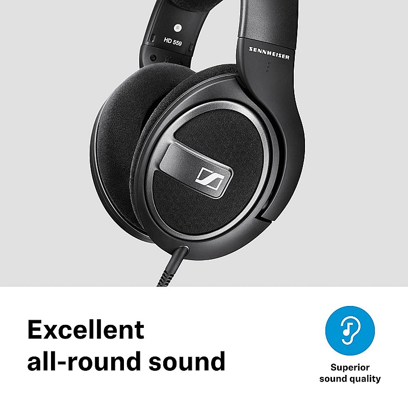 Sennheiser HD 559 Wired Over Ear Headphones Without Mic Black