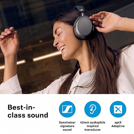 Sennheiser Momentum 4 Wireless Over Ear Headphones Designed in Germany - Bluetooth Adaptive Noise Cancelling-ANC,4 Digital Mics for Crystal-Clear Calls,60h Battery, 2 Yr Warranty, Black/Copper