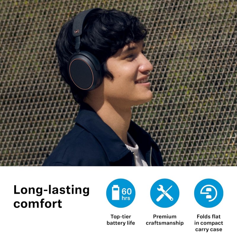 Sennheiser Momentum 4 Wireless Over Ear Headphones Designed in Germany - Bluetooth Adaptive Noise Cancelling-ANC,4 Digital Mics for Crystal-Clear Calls,60h Battery, 2 Yr Warranty, Black/Copper