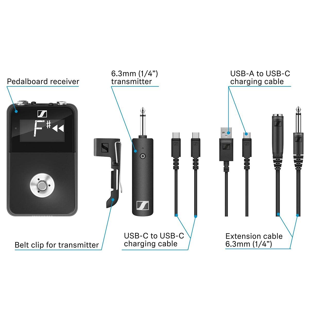 Sennheiser XSW-D PEDALBOARD SET elegant solution allows you to play guitar wirelessly and still use a pedalboard 75m range