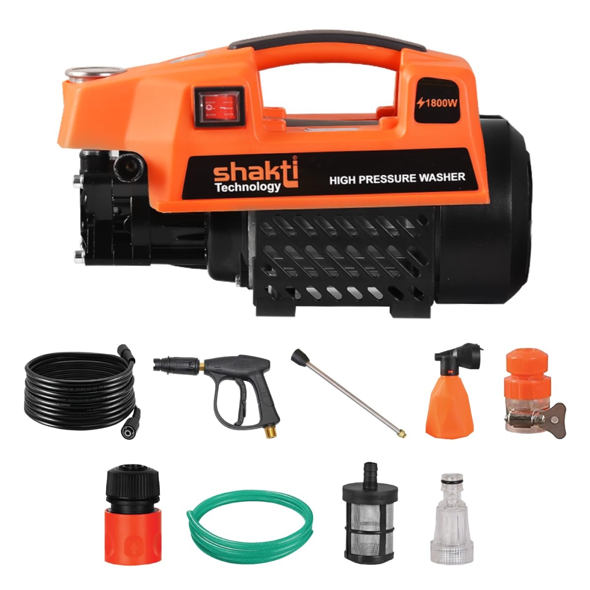 Shakti Technology S3 High Pressure Car Washer Machine 1800 Watts and Pressure 120 Bar for Cleaning Car, Bike & Home (S3)