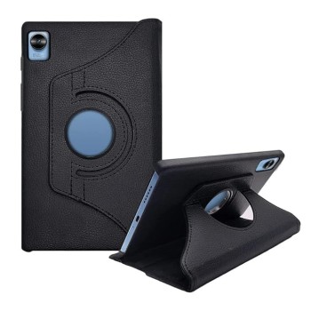 Shockproof PU Leather Rotating Case Smart Shell Stand Flip Cover for Realme Pad Mini/Realme Pad Mini LTE / RMP2105 - Black Shockproof PU Leather Rotating Case Smart Shell Stand Flip Cover for Realme Pad Mini/Realme Pad Mini LTE / RMP2105 - Black