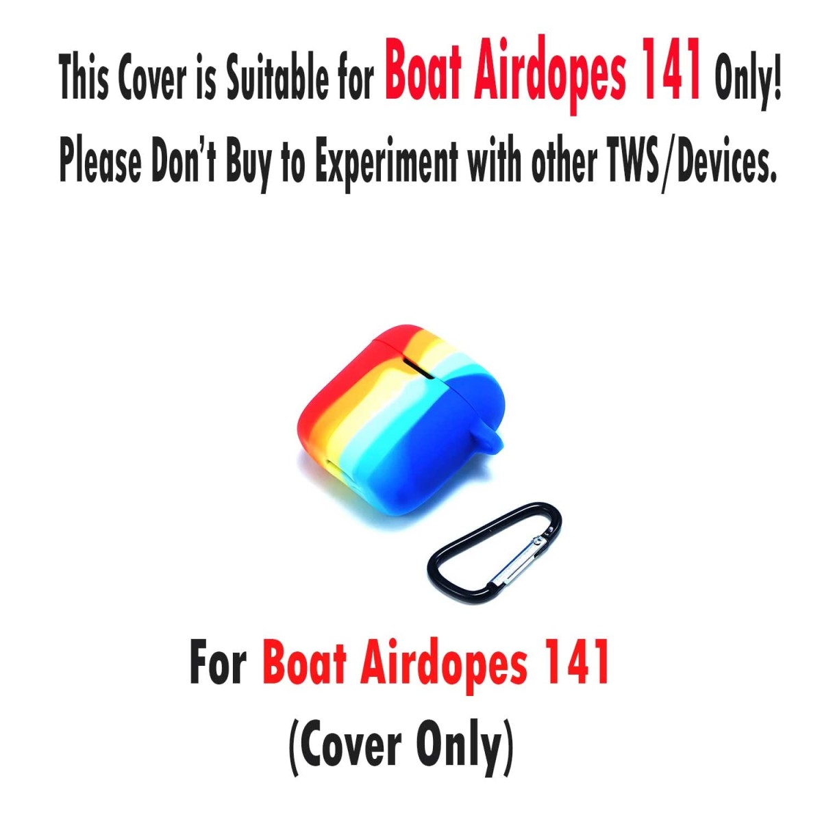 Silicone Cover for BAot Airdopes 141 with LED Light Indicator, Protective Soft Silicone Case Cover with Hook, Multicolour, Dog-Paw