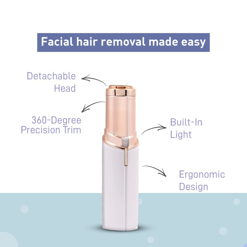 Sirona Face Mini Hair Remover for Women, Electric Facial Hair Removal, Quick, Gentle & Painless, Smooth Skin, Ideal for On-The-Go for Upper Lips, Nose Trimmer, Threading Machine for Women - Pack of 1