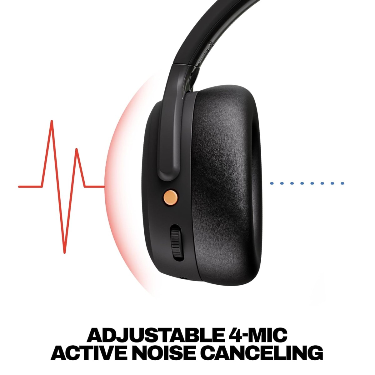 Skullcandy Crusher ANC 2 Over-Ear 4-Mic Active Noise Cancelling Wireless Headphones with Sensory Bass, 40mm Drivers