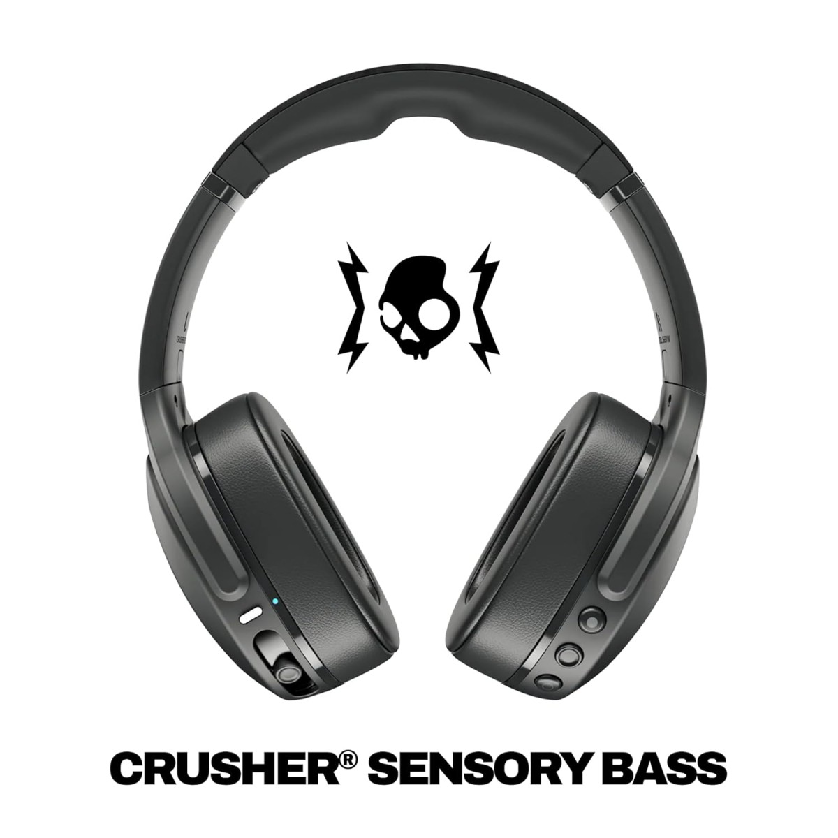 Skullcandy Crusher Evo Wireless Over-Ear Bluetooth Headphones with Microphone, 40 Hour Battery, Personal Sound, Extra Bass Tech, Bonus USB-C Cable