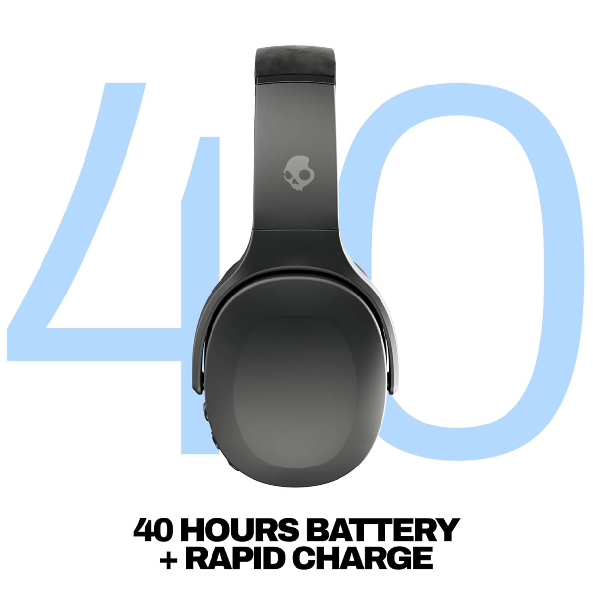 Skullcandy Crusher Evo Wireless Over-Ear Bluetooth Headphones with Microphone, 40 Hour Battery, Personal Sound, Extra Bass Tech, Bonus USB-C Cable