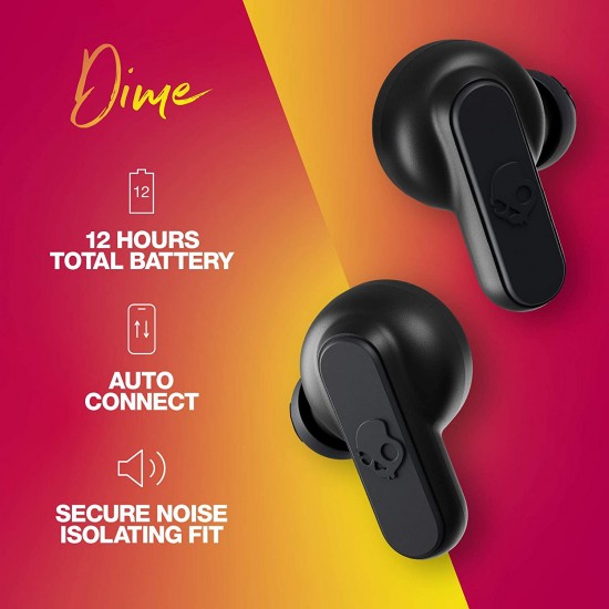 Skullcandy Dime True Wireless in-Ear Bluetooth Earbuds Compatible with iPhone and Android Black