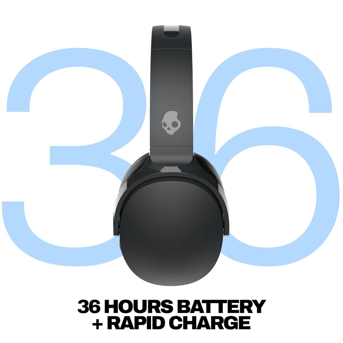 Skullcandy Hesh Evo Over-Ear Wireless Headphones, 40mm Drivers, 36Hr Playtime + Rapid Charge, Flat-Folding and Collapsible, Light Weight Heavy Audio Bass, Work with Android and iOS