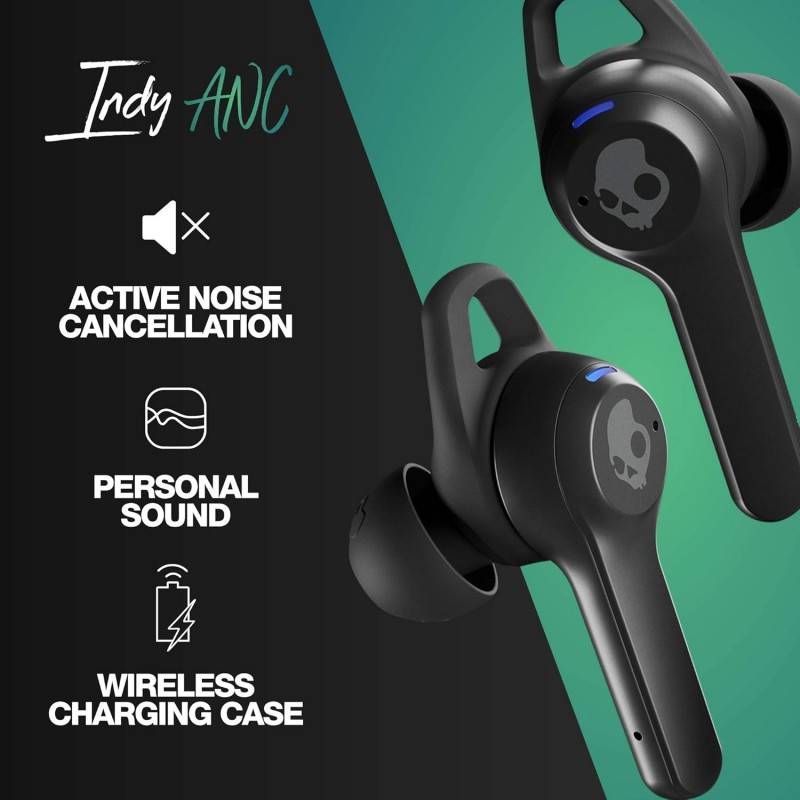 Skullcandy Indy ANC True Wireless in-Ear Bluetooth Earbuds, Active Noise Cancellation, Compatible with iPhone and Android, Charging Case and Mic, Best for Gym, Sports, and Gaming - Chill Gray Skullcandy Indy ANC True Wireless in-Ear Bluetooth Earbuds, Active Noise Cancellation, Compatible with iPhone and Android, Charging Case and Mic, Best for Gym, Sports, and Gaming - Chill Gray