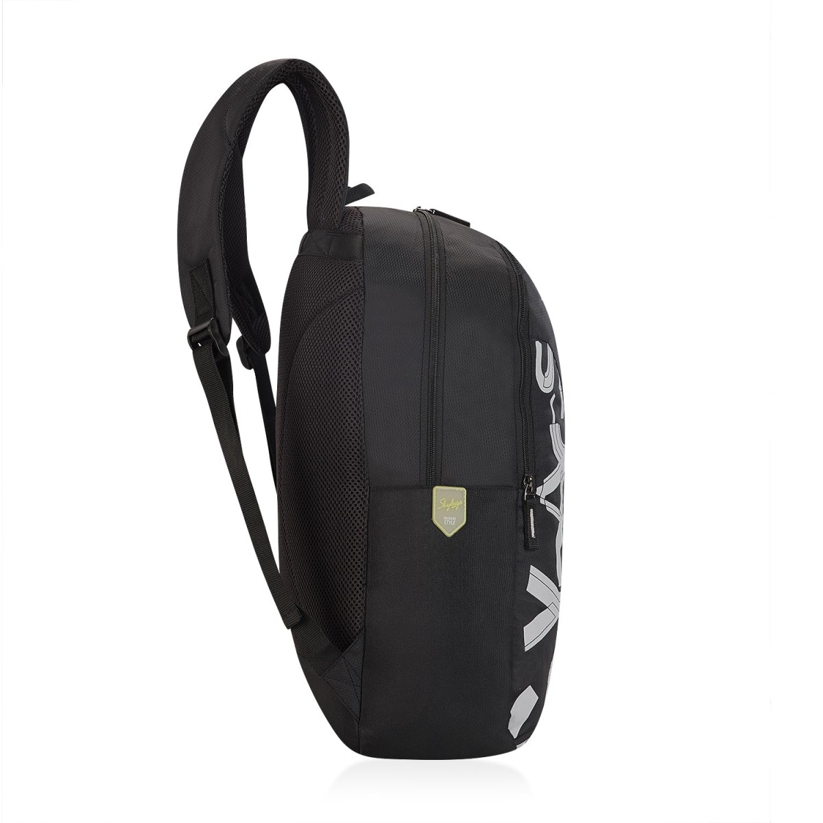 Skybags Brat 22L Casual Printed School Backpack with Bottle Compartment - Black