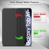 Smart Folio Case Cover for Samsung Galaxy Tab A9 Plus 11 inch with Auto Sleep/Wake, Trifold Stand, Pencil Holder| Slim PU Exterior, TPU Transparent Back (Black)