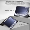 Smart Folio Case Cover for Samsung Galaxy Tab A9 Plus 11 inch with Auto Sleep/Wake, Trifold Stand, Pencil Holder| Slim PU Exterior, TPU Transparent Back (Black)