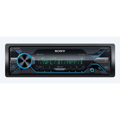 Sony DSX-A416BT Single Din Bluetooth Front USB AUX Multi-Color Car Stereo Digital Media Receiver Bundled with Earbuds (No CD Player)