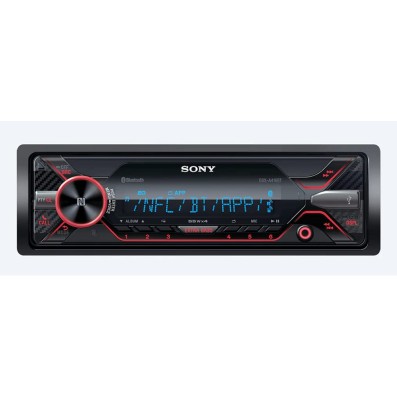 Sony DSX-A416BT Single Din Bluetooth Front USB AUX Multi-Color Car Stereo Digital Media Receiver Bundled with Earbuds (No CD Player)