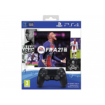 Sony EA Sports FIFA 21 (Game CD) + DUALSHOCK Wireless Controller + FUT 21 Voucher + PS Plus 14-day Free Trial Voucher, Playstation 4