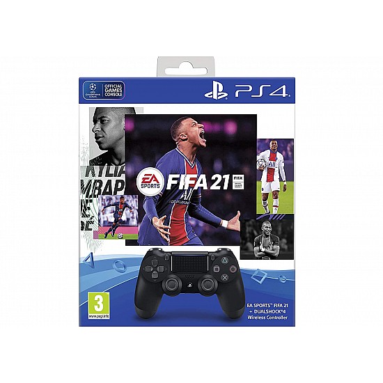 Sony EA Sports FIFA 21 (Game CD) + DUALSHOCK Wireless Controller + FUT 21 Voucher + PS Plus 14-day Free Trial Voucher, Playstation 4