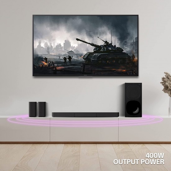 Sony HT-S20R Real 5.1ch Dolby Digital Soundbar for TV with subwoofer and Compact Rear Speakers, Home Theatre System