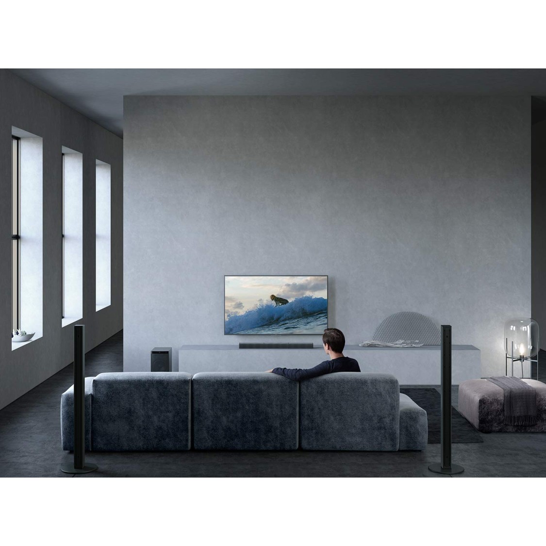 Sony HT-S700RF Real 5.1ch Dolby Audio Soundbar for TV with Tall boy Rear Speakers & Subwoofer, 5.1ch Home Theatre System (1000W, Bluetooth & USB Connectivity,HDMI & Optical Connectitvity)