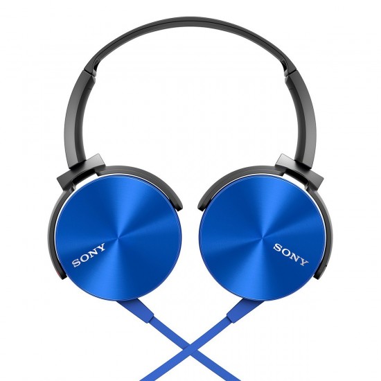 Sony MDR-XB450AP Wired On Ear Headphone with Mic (Blue)