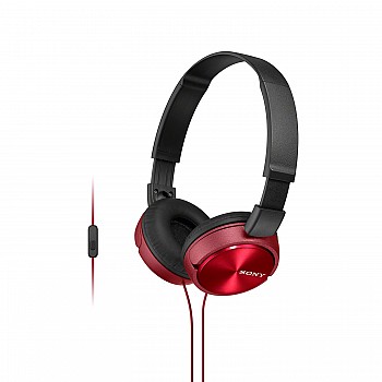 Sony MDR-ZX310AP On Ear Headphones With Mic (Red)