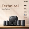 Sony SA-D40M2 All in One 4.1ch Home Theatre System with 100W Power Output and Powerful Subwoofer – Black