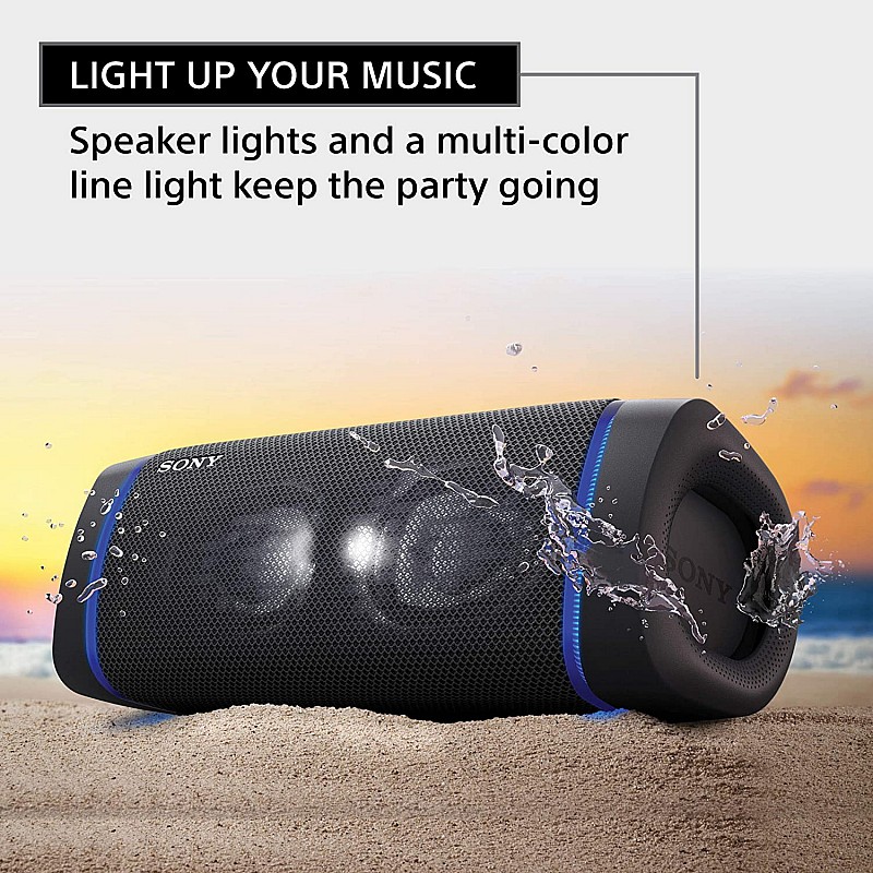 Sony SRS-XB33 Wireless Extra Bass Bluetooth Speaker with 24 hrs Battery, Party Lights, Party Connect, Waterproof IPX67