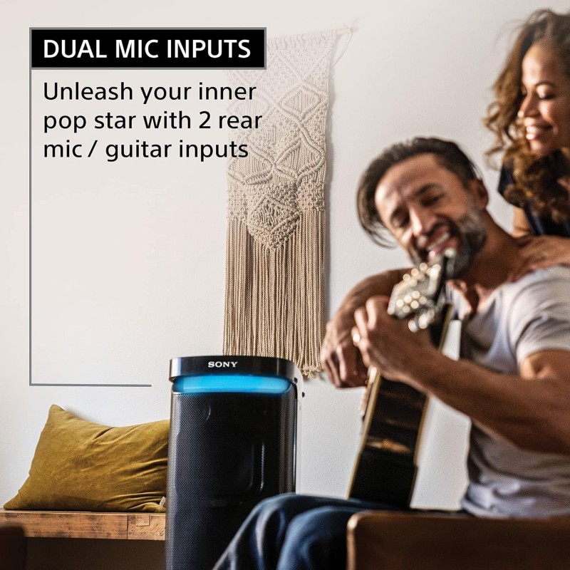 Sony SRS-XP700 Portable Wireless Bluetooth Party Speaker (Mic/Guitar Input, IPX4 Splashproof Protection,Upto 25hrs Battery, Ambient Light, USB Play & Charge, Quick Charge, BT connectivity), Black