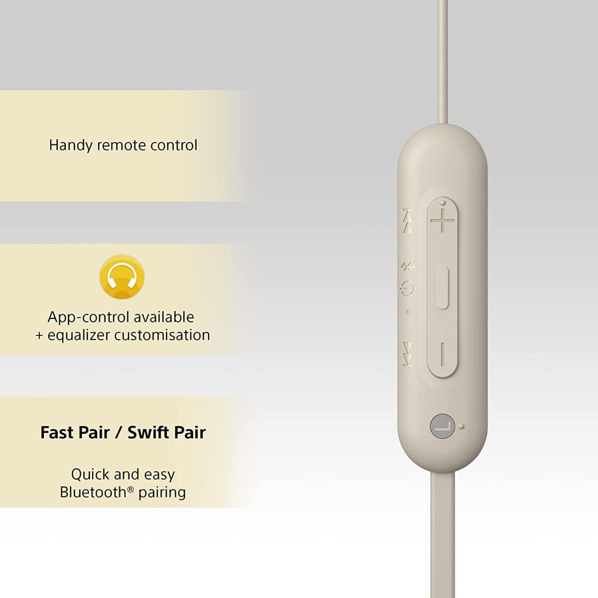 Sony WI-C100 Wireless Headphones 25 Hrs Battery, DSEE-Upscale, (Black)