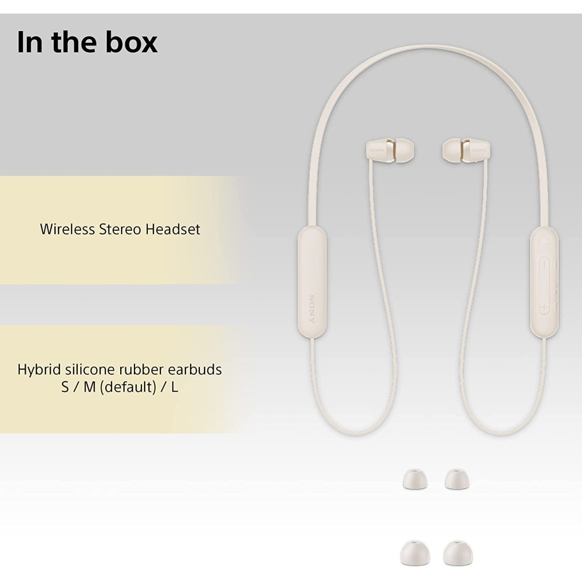 Sony WI-C100 Wireless Headphones 25 Hrs Battery, DSEE-Upscale, (Black)