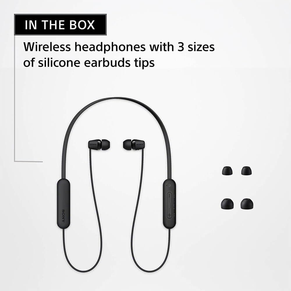 Sony WI-C100 Wireless Headphones with Customizable Equalizer for Deep Bass & 25 Hrs Battery (Black) Sony WI-C100 Wireless Headphones with Customizable Equalizer for Deep Bass & 25 Hrs Battery (Black)