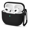Sounce AirPods 3 Case Cover with Keychain Neck, Protective Silicone Case Skin Compatible with AirPods 3rd Generation [Black]
