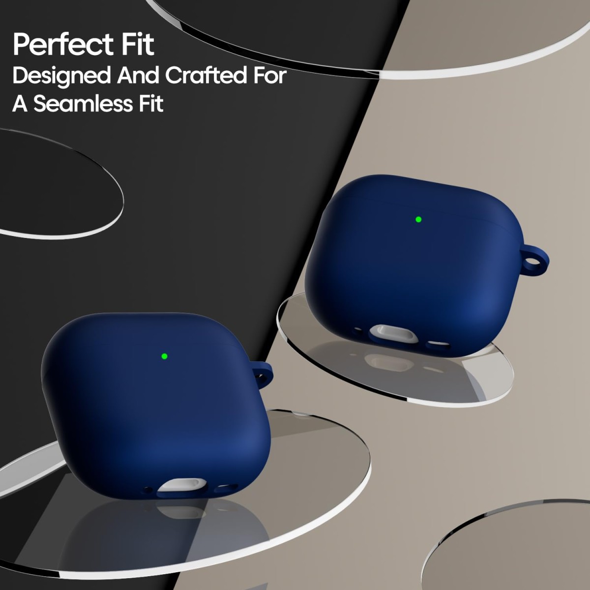 Sounce Airpods 4th Generation Case Cover 2024, Soft Silicone Skin Cover Shock-Absorbing Full Protective Case with Keychain for New Apple Airpods 4 Case [Front LED Visible] (Blue)