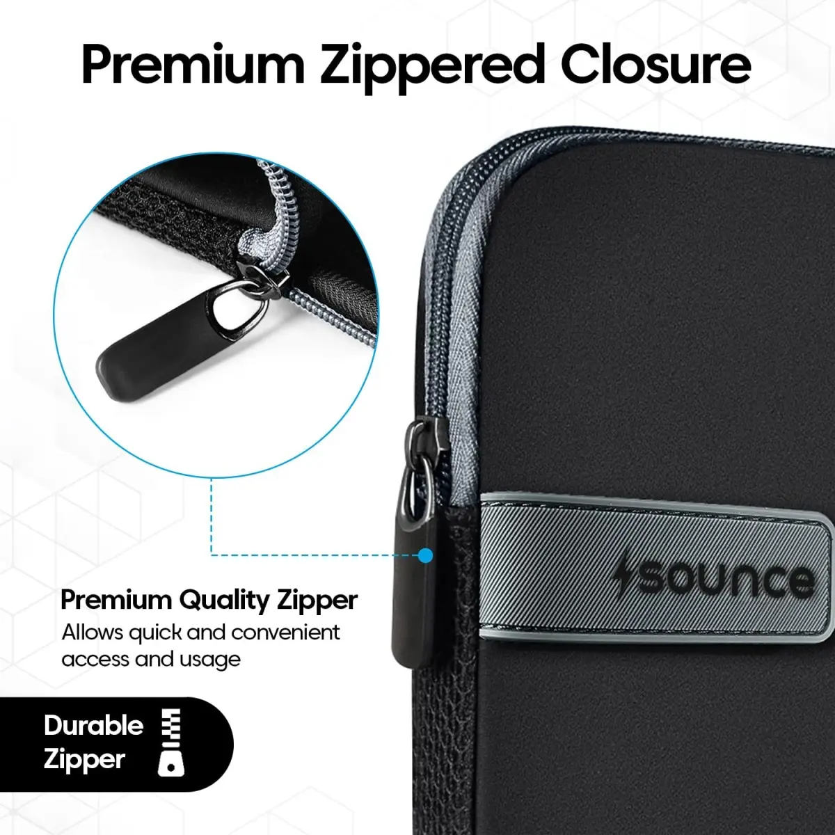 Sounce Protective Laptop Bag Sleeve fits Upto 13.3" Wrinkle Free, Padded, Water Resistant Light Neoprene case Cover Pouch, Compatible for All Notebooks Such as Mac Book Pro (13.3 inch)