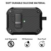 Sounce Tough Case Compatible with Airpods Pro 2 Case Cover with Carabiner, Rugged Protective Cover for Airpods Pro 2nd Generation Case Cover Shock Armor Series [Front LED Visible](Black)