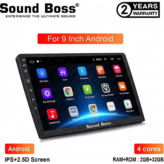 Sound Boss Androidify 3rd Generation 9" Inch Android (2GB/32GB) Car Stereo